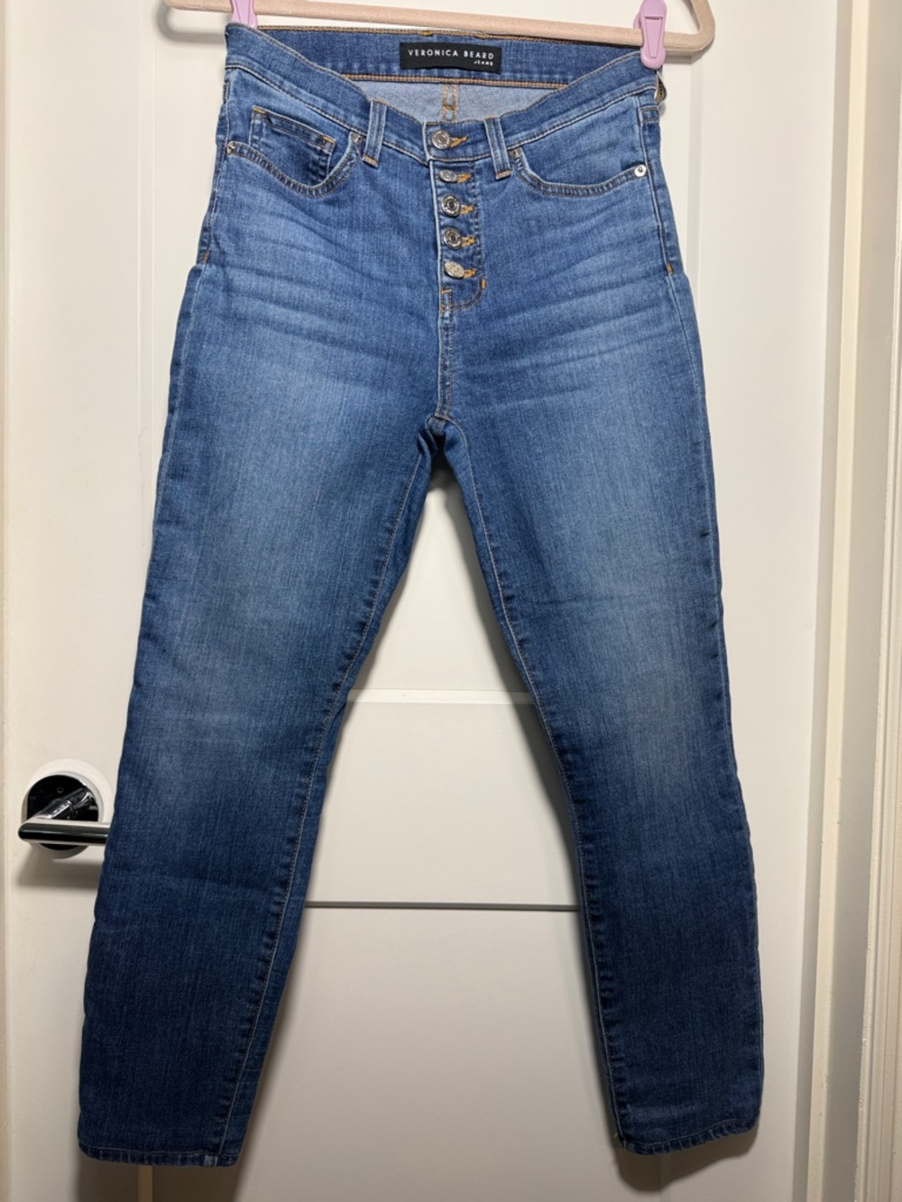 Veronica Beard Medium Blue High-Rise Skinny Jeans